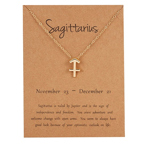 Female Elegant Star Zodiac Sign 12 Constellation Necklaces