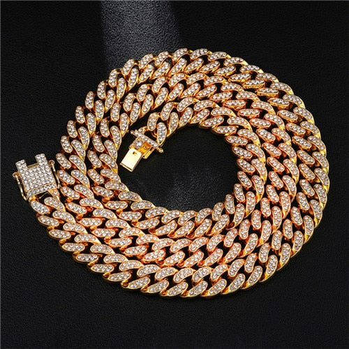 Gold Necklace +Watch+Bracelet Hip Hop Miami