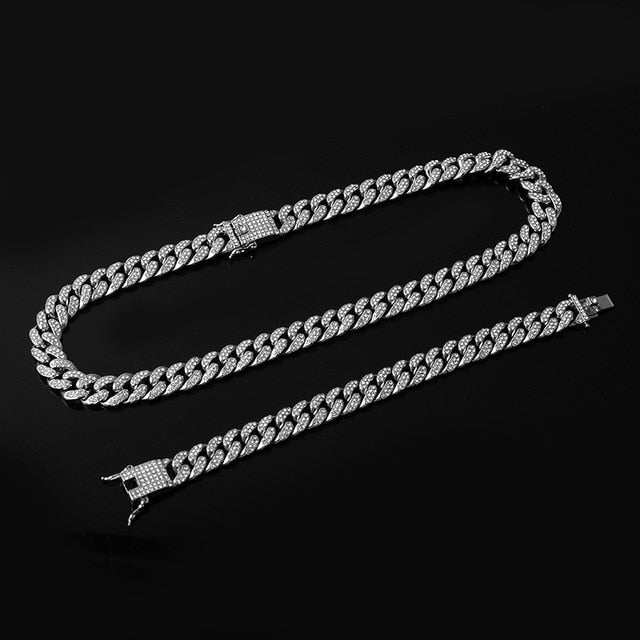 Gold Necklace +Watch+Bracelet Hip Hop Miami