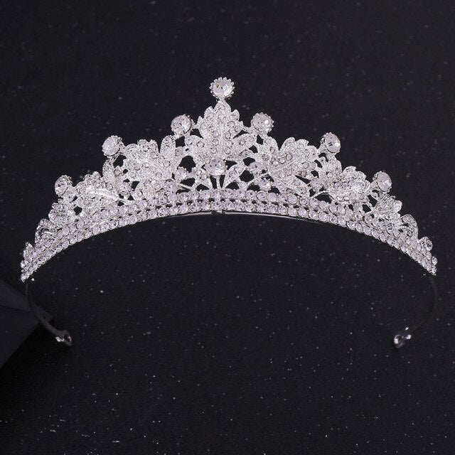 Luxury Bridal Tiaras Crown Leaf Wedding Jewelry Sets
