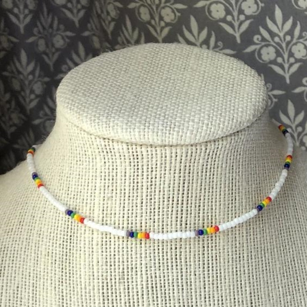 Simple Seed Beads Strand Necklace