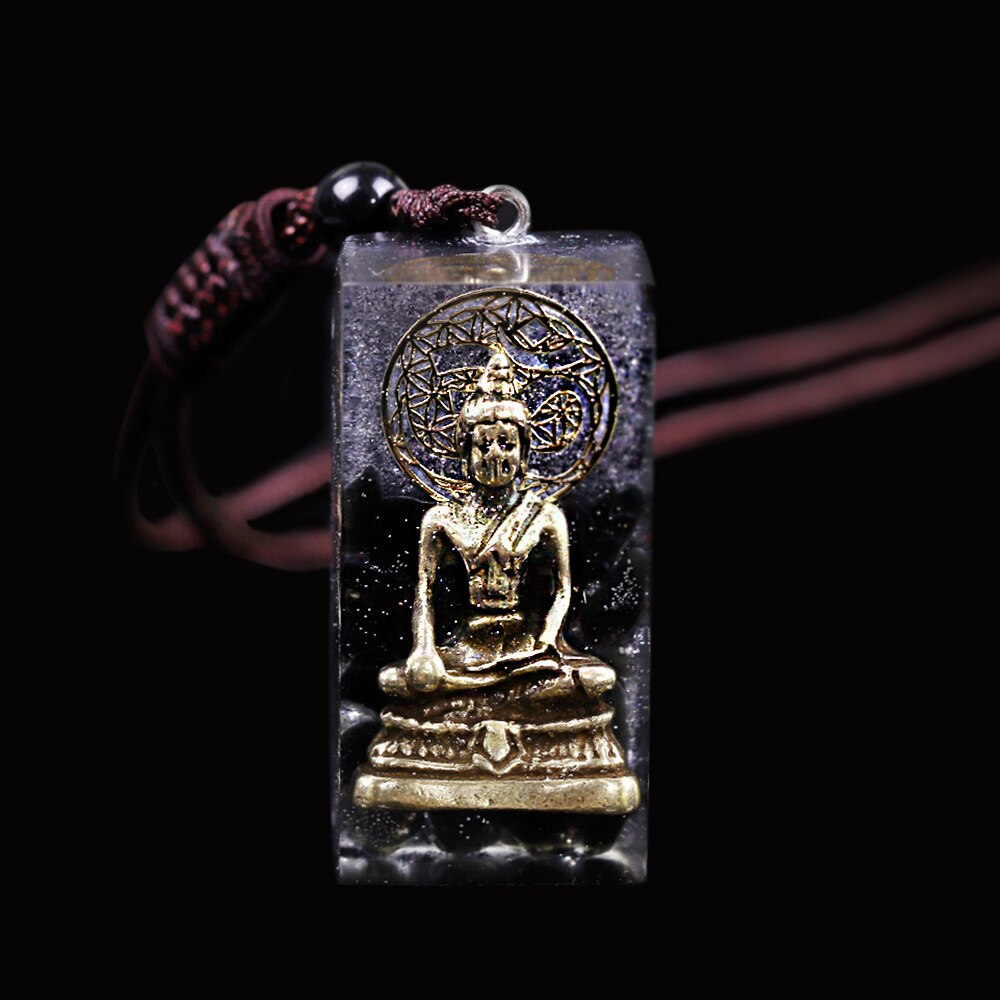 Obsidia Buddha Orgonite Pendant Necklace