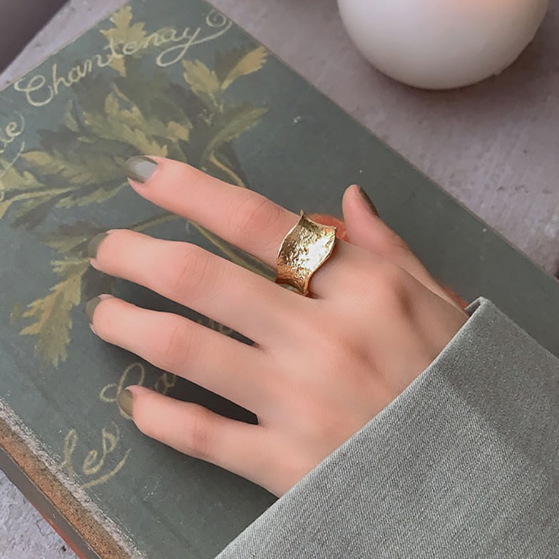 Chunky Gothic Big Bling Adjustable Gold Silver Color Rings