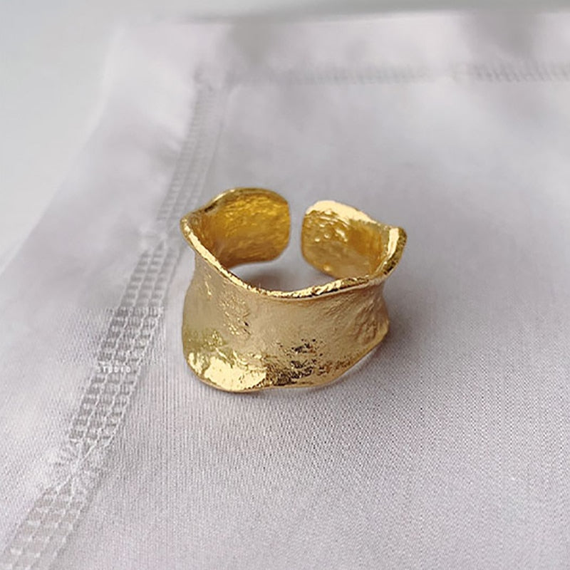Chunky Gothic Big Bling Adjustable Gold Silver Color Rings