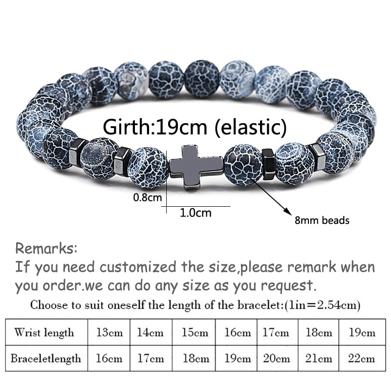 Rosary Hematite Cross Onyx Meditation Bracelet Women
