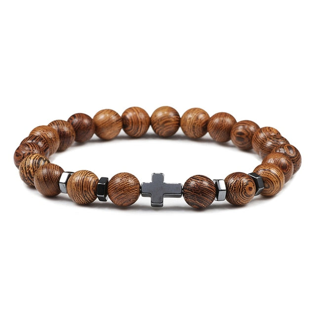 Rosary Hematite Cross Onyx Meditation Bracelet Women