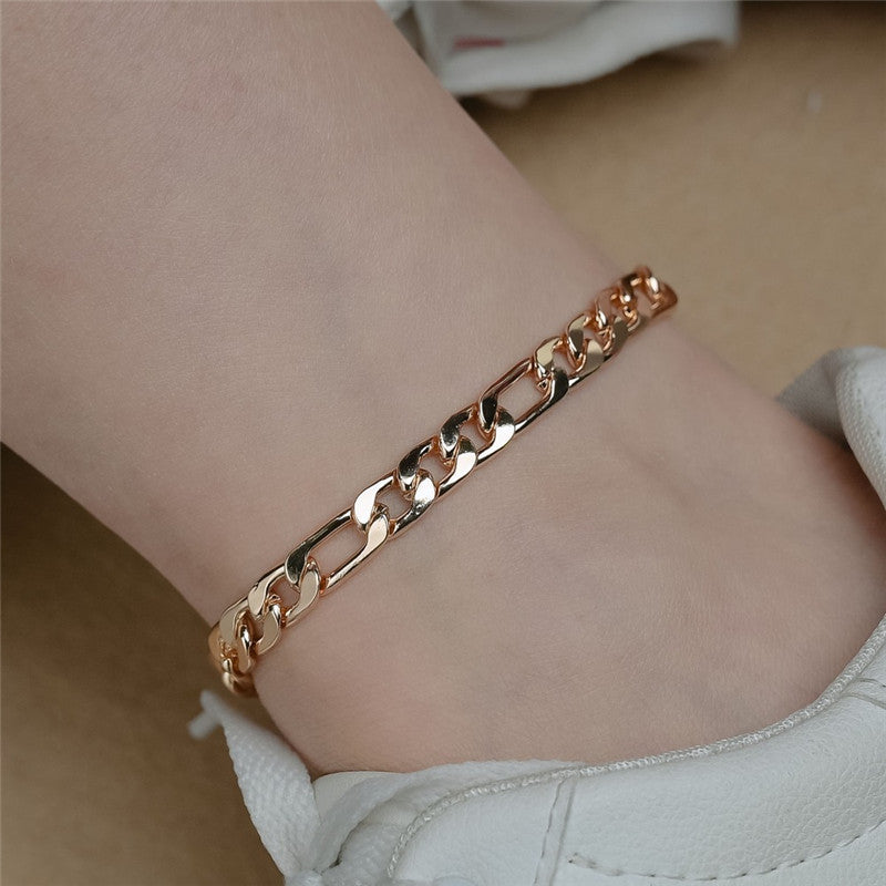 New Arrival Gold Cuban Chain Anklets For Women