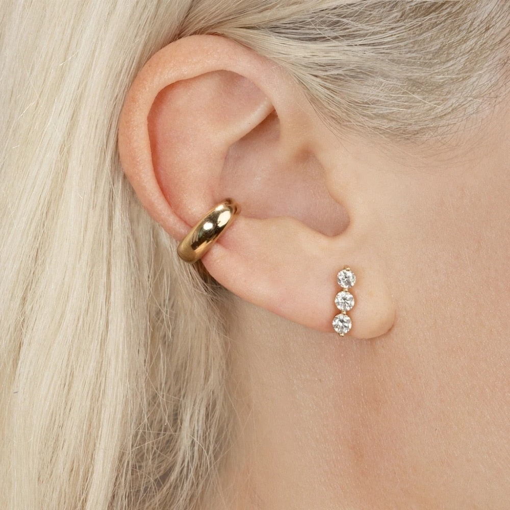 New Arrival Multicolor CZ Crystal Ear Cuff Stackable C Shaped Ear Clips