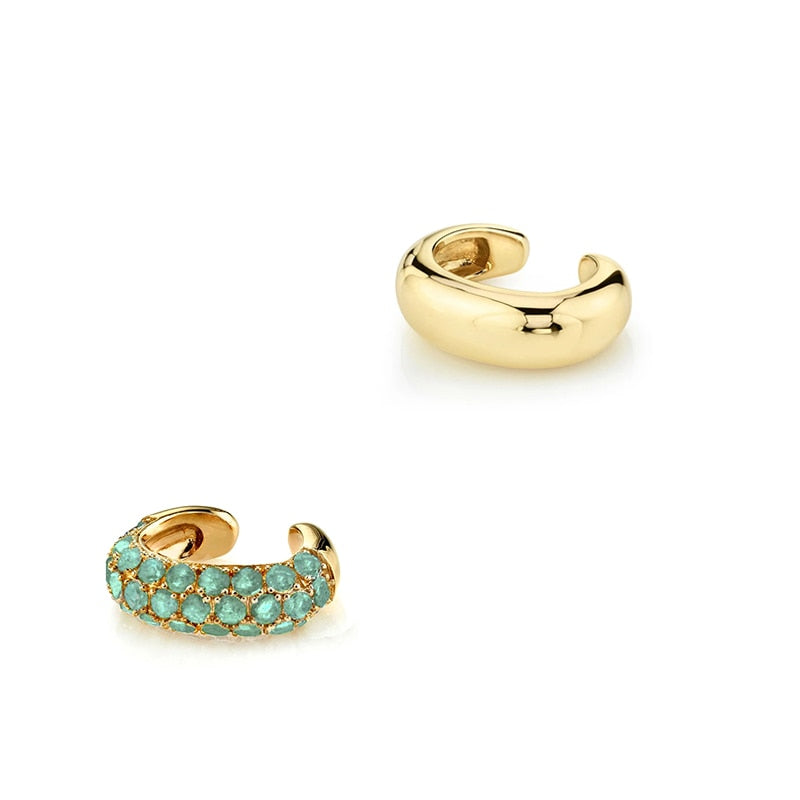 New Arrival Multicolor CZ Crystal Ear Cuff Stackable C Shaped Ear Clips