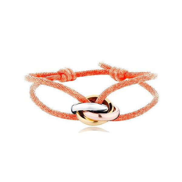 Pulsera de cuerda ajustable multicolor con 3 hebillas de metal y cadena con cordones