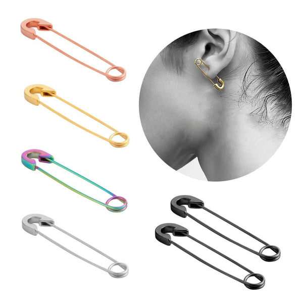 Pendientes de acero inoxidable con forma de pin punk