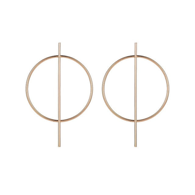 Punk Simple Gold Silver Color Long Section Tassel Pendant  Earrings