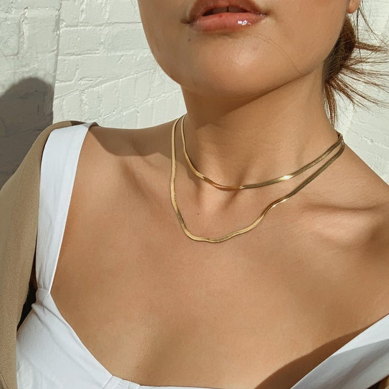 Charm Women Snake Chain Choker Necklace