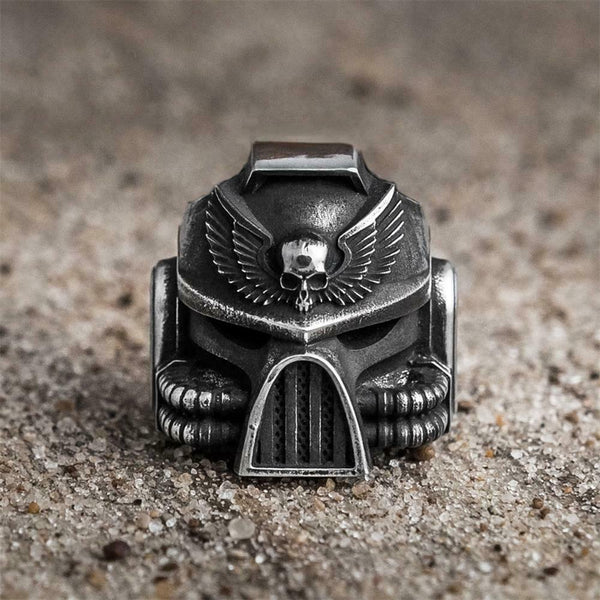 Anillo de calavera vintage único para hombre, de acero inoxidable 316L