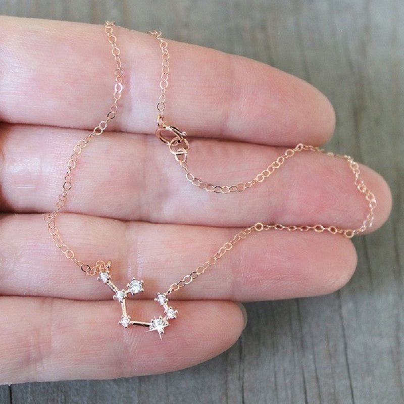 Bohemian 12 Crystal Zodiac Constellation Anklets For Women