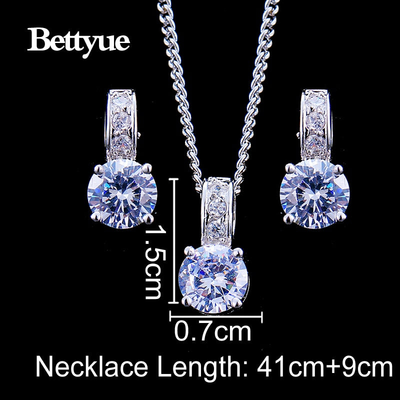 Cubic Zircon White Gold Color Wholesale Jewelry Sets