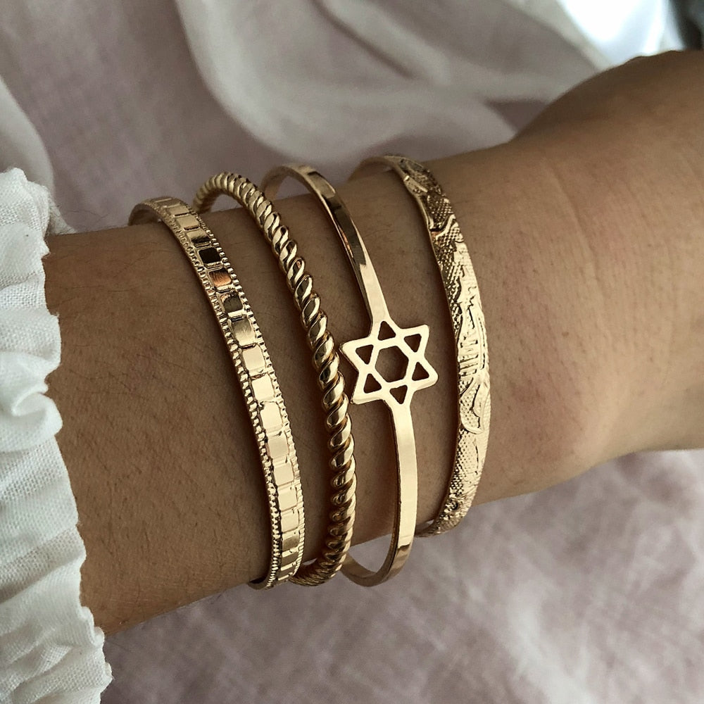 Adjustable Bracelet Bangle for Women Metal Cuff  Bracelet