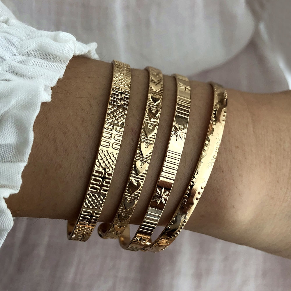 Adjustable Bracelet Bangle for Women Metal Cuff  Bracelet