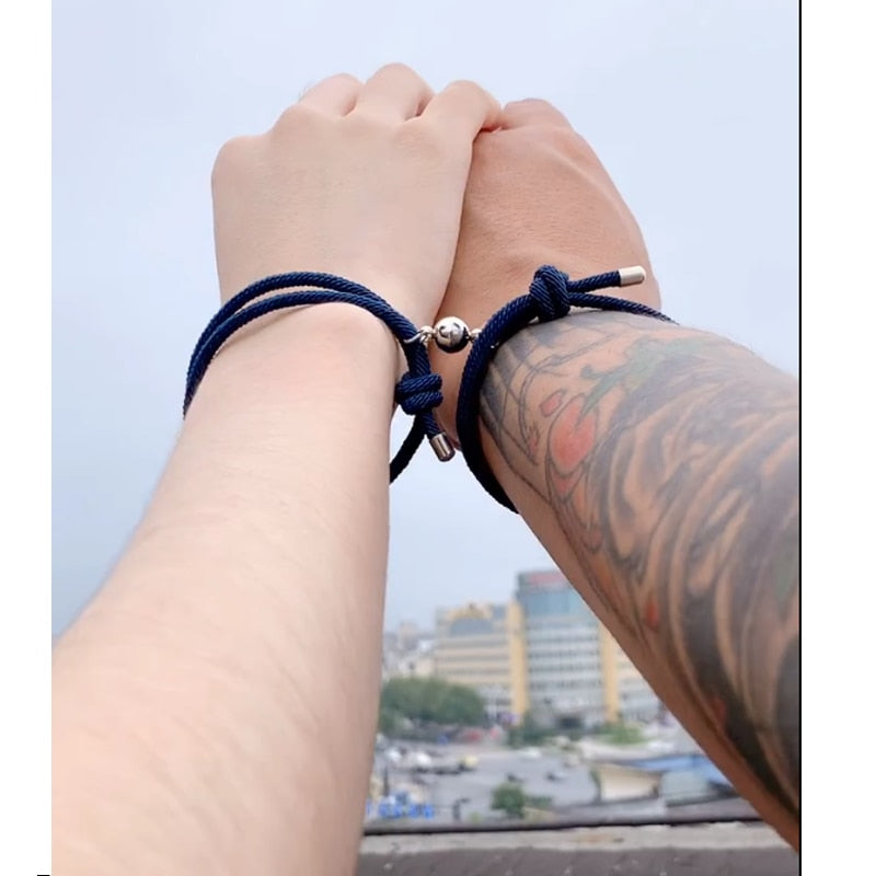 alloy couple magnetic attraction ball creative Bracelet