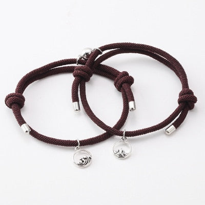 alloy couple magnetic attraction ball creative Bracelet