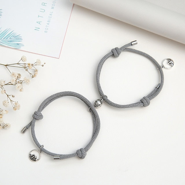 alloy couple magnetic attraction ball creative Bracelet