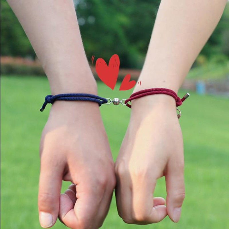 alloy couple magnetic attraction ball creative Bracelet