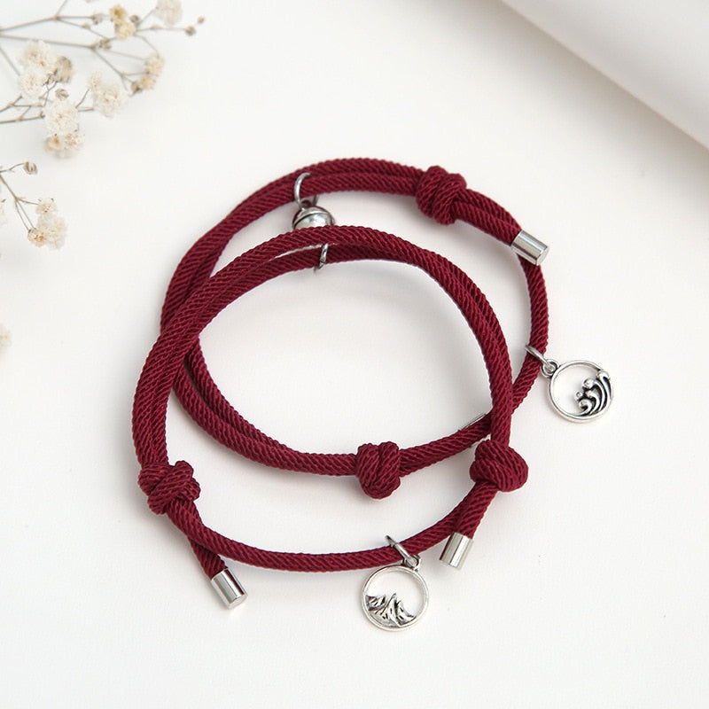 alloy couple magnetic attraction ball creative Bracelet