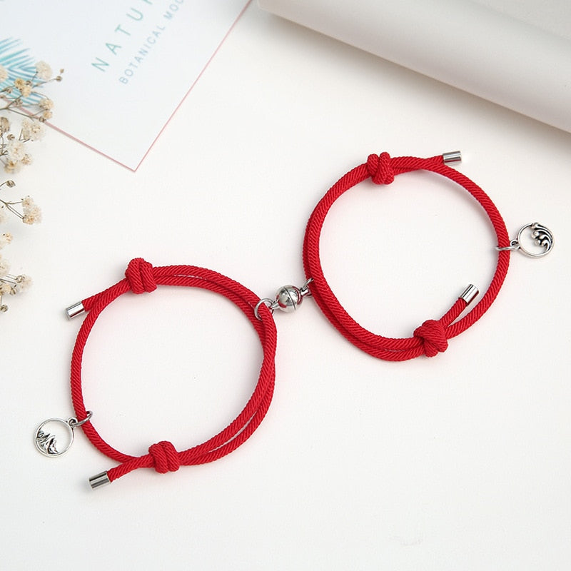 alloy couple magnetic attraction ball creative Bracelet