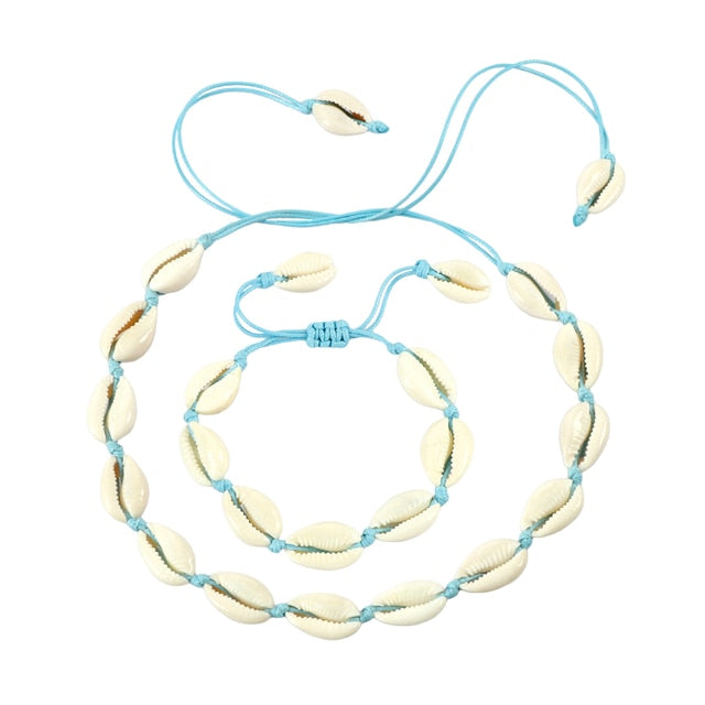 Original Design Shells Necklace Bracelet One Set
