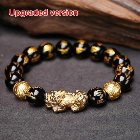 Obsidian Stone Beads Bracelet Pixiu Bracelet