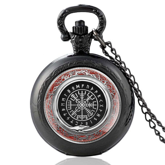 Vinateg Viking Symbol Pattern Classic Quartz Pocket Watch