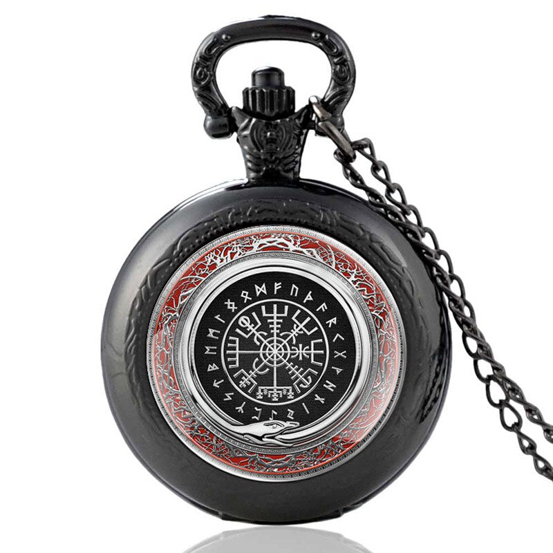Vinateg Viking Symbol Pattern Classic Quartz Pocket Watch