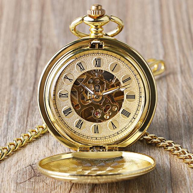 Luxury Smooth Roman Numerals Vintage Mechanical Chain Gift