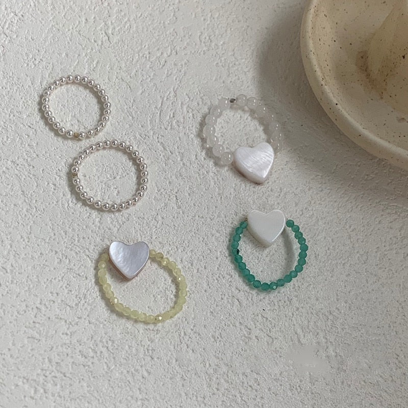 Cute Girls Elegant Heart Shell Mid Finger Knuckle Rings
