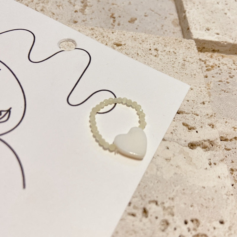 Cute Girls Elegant Heart Shell Mid Finger Knuckle Rings