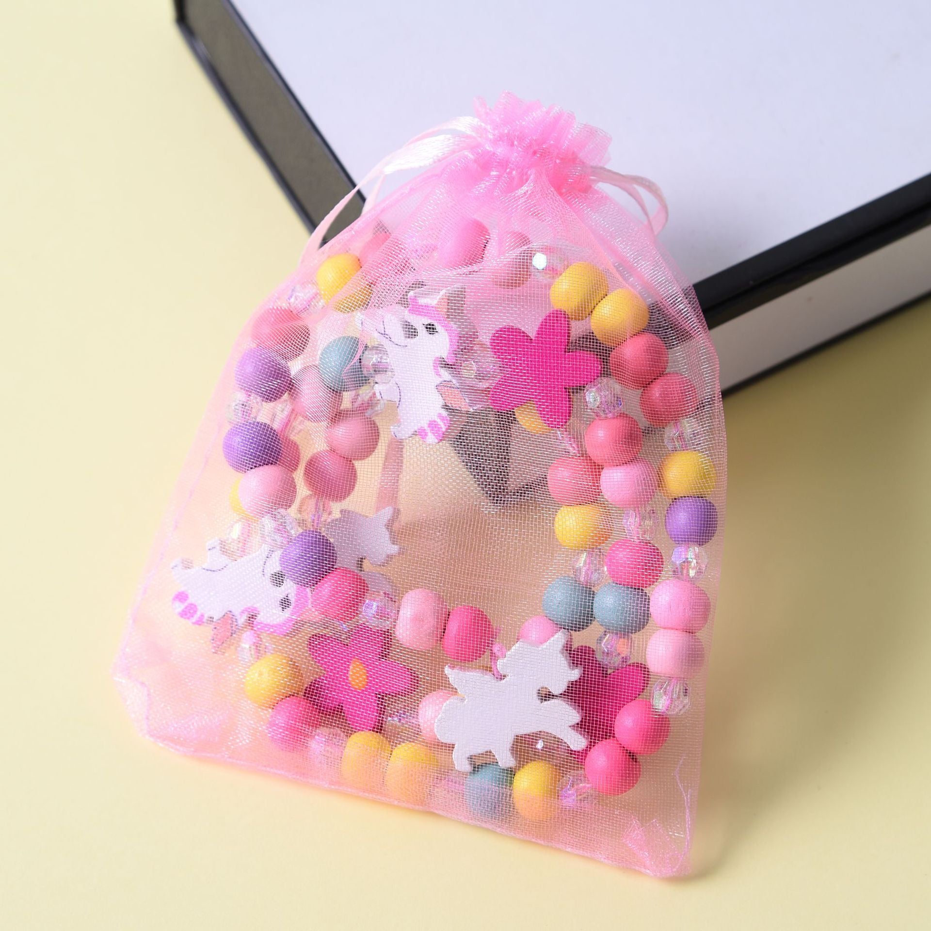 Cute Cartoon Wooden Flower Animal Child Sweater Necklace