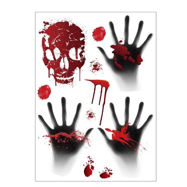 Horrible Halloween Bloody Handprint stickers