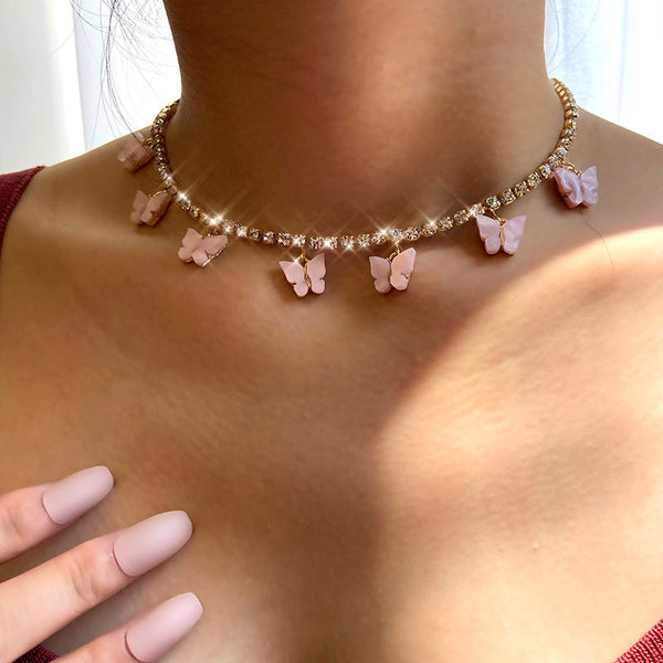 Fashion Bling Crystal Tennis Chain Choker Necklace