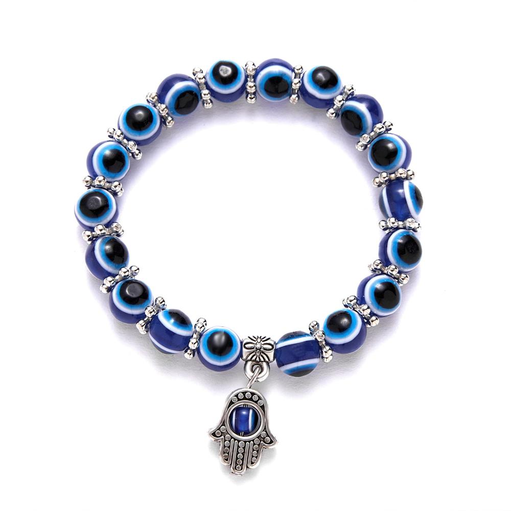 Blue Evil Eye Bead Bracelet