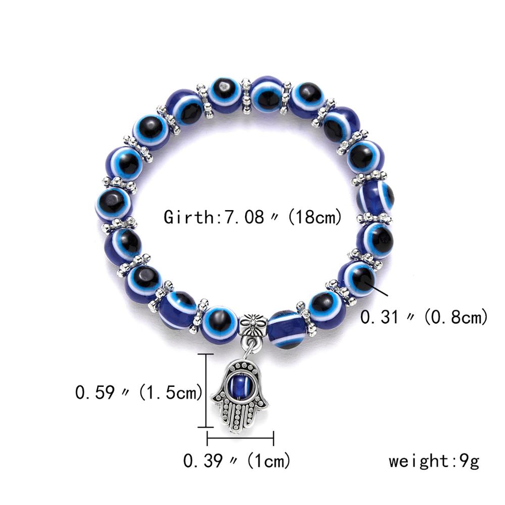Blue Evil Eye Bead Bracelet