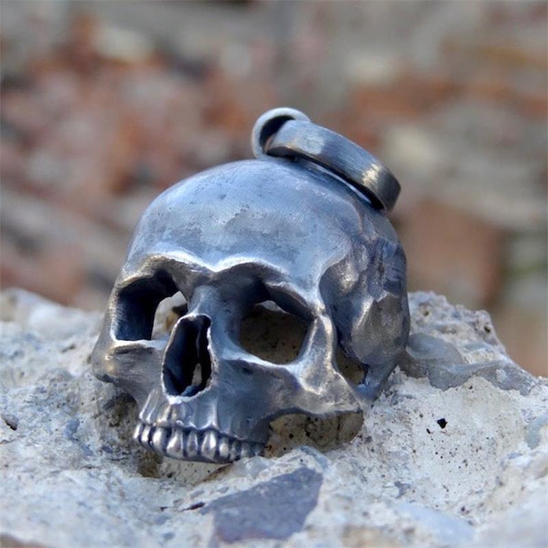 Unique Black Skull Pendant Necklace 316L Stainless Steel Pendant