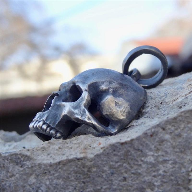 Unique Black Skull Pendant Necklace 316L Stainless Steel Pendant