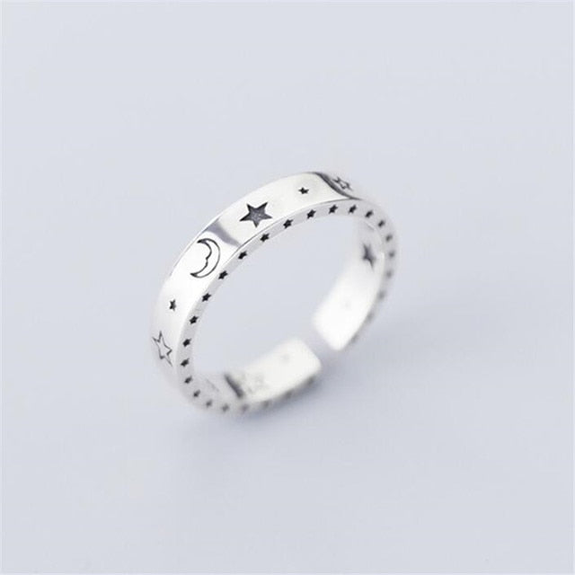 2 layered black Minimalist Thin Circle Gem Rings