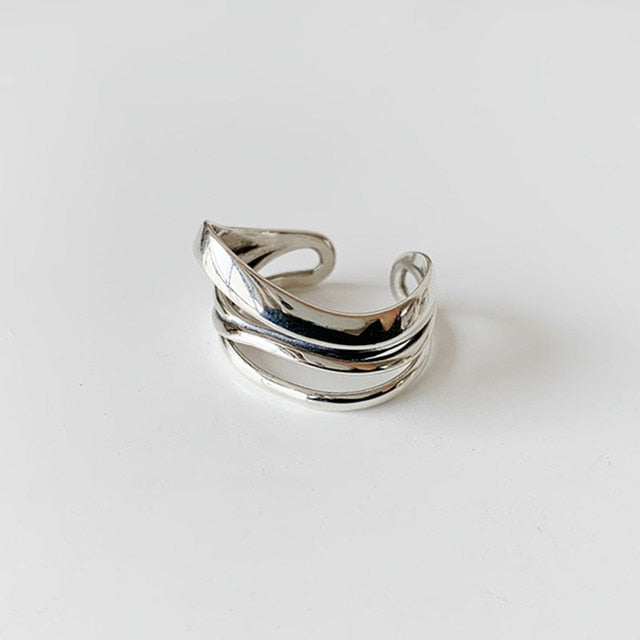 2 layered black Minimalist Thin Circle Gem Rings