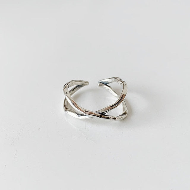 2 layered black Minimalist Thin Circle Gem Rings