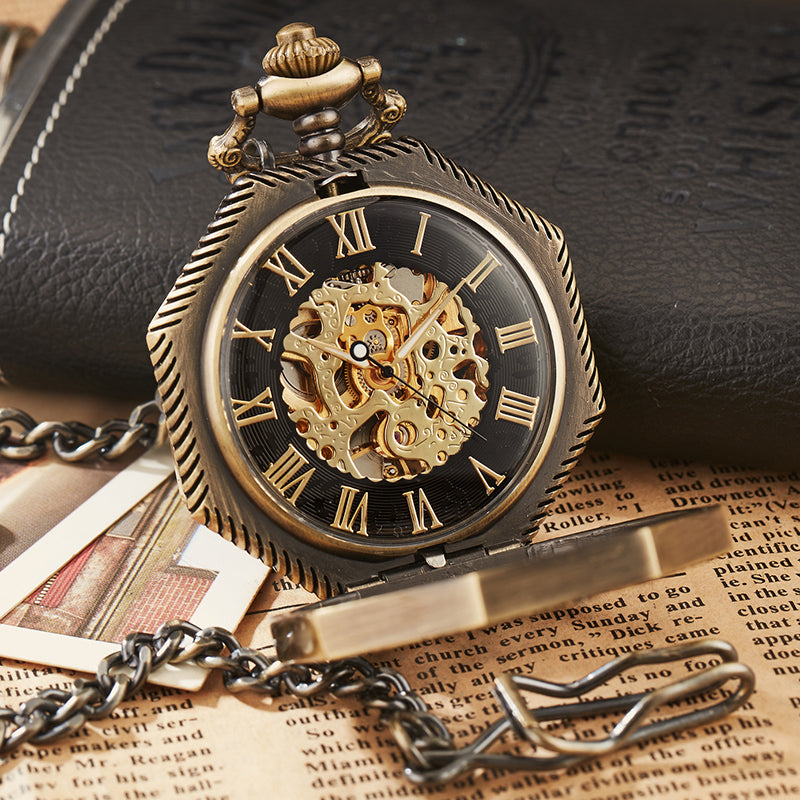 Luxury Unique Hexagonal Roman Number Pocket Watch