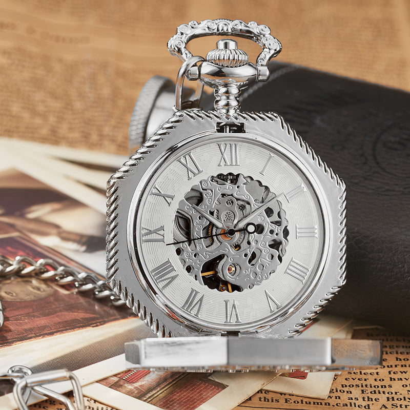 Luxury Unique Hexagonal Roman Number Pocket Watch