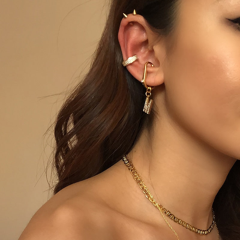 Geometric Earrings for Women Minimalist Ear Cuff