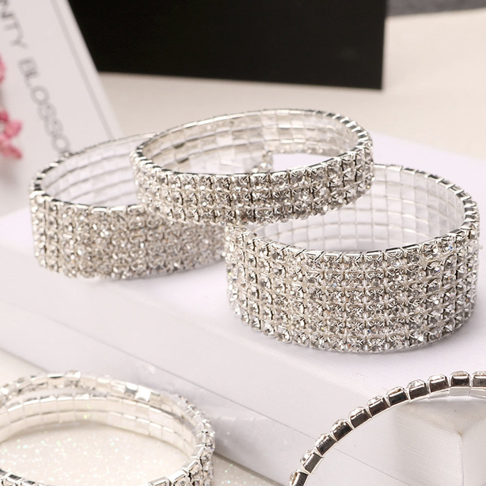 Fashion Crystal Stretch Shine Bracelets For Women