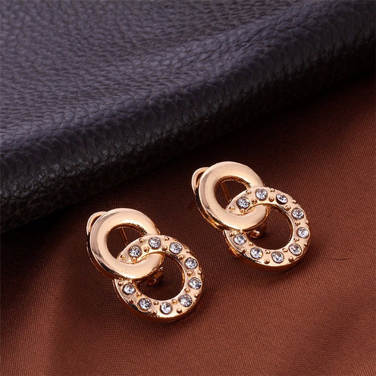 Vintage Gold Necklace Earrings Bracelet Ring  Jewelry Sets